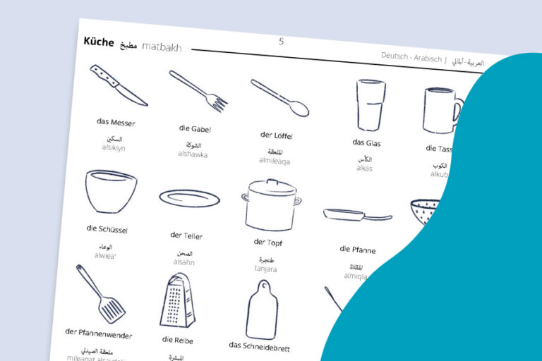 Tueftellab Kurskachel Lernmaterial Bilderwoerterbuch Arabisch